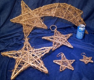 ESTRELLAS MIMBRE DORADAS